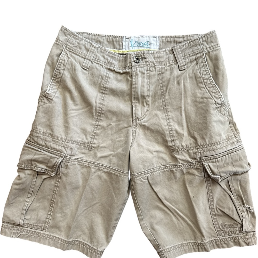 Vintage Kirra Cargo Men’s Shorts Baggy Surf Skate Size 31 Tan Cargo Y2K